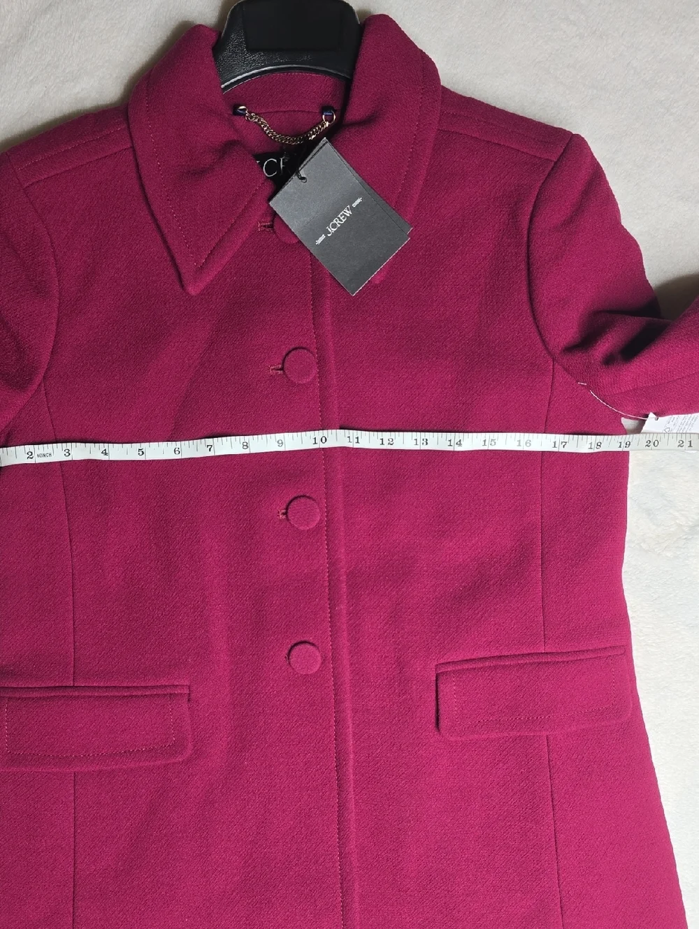 J Crew Salon coat in Italian double-cloth Vivid Mulberry Sz 4 NWT - Picture 6 of 6